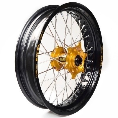 Rueda completa Haan Wheels aro negro 17-3,50 buje oro 1 14006/3/2 1 14006/3/2