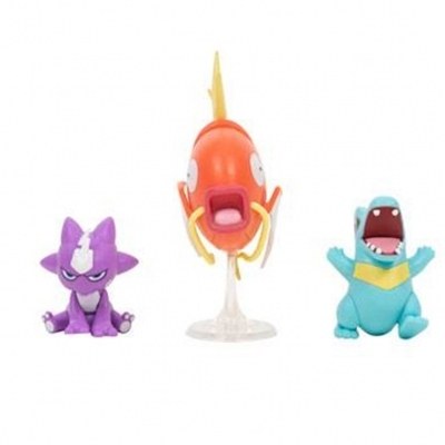 Pack de 3 figuras jazwares pokemon batalla totodile toxel y magikarp