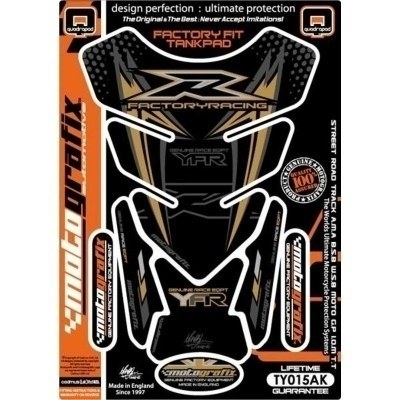 Protector de depósito Motografix YAMAHA 4 piezas negro oro TY015AK