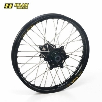 Rueda trasera completa HAAN WHEELS 18x2.50x36T Aro negro, buje negro, radios plateados 136913/3/3