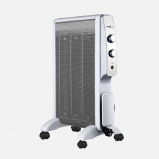 Radiador De Mica Abrigo 1500w 3elem Blanco/plata 2pot Antivuelco,luz Indicadora Termost.regulable 61,5x47x26,5cm