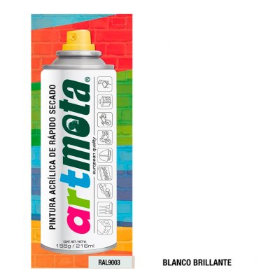 Spray blanco brillante ral9003 216ml la04 mota