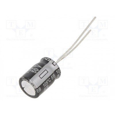 100uF 50Vdc 105ºC Condensador Electrolitico 8x12mm Radial