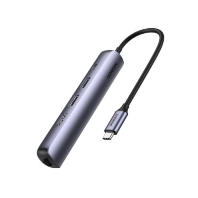 Ugreen 10919 base para portátil y replicador de puertos Alámbrico USB 3.2 Gen 1 (3.1 Gen 1) Type-C Gris
