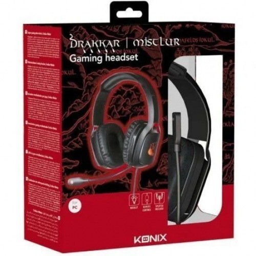 Auriculares Gaming con Micrófono Konix Drakkar Mistlur/ Jack 3.5/ Negros