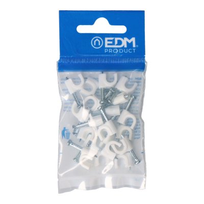 Grapa blanca para cable manguera tubular 2x1,0mm n°06 (blister 20 unid.)