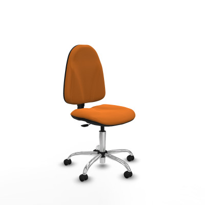 Algarra CP similpiel naranja base cromada ruedas engomadas 50mm
