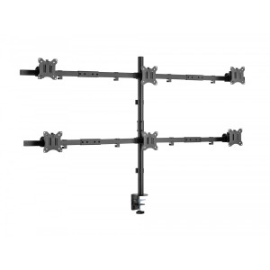 Soporte articulado de sobremesa para 6 monitores de 17-32