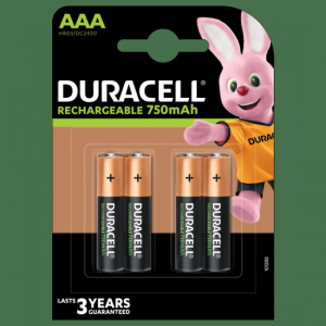 Pila Duracell recargable AAA (LR03) 750 MAH 1 BLIS