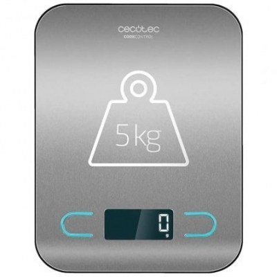 Báscula de Cocina Electrónica Cecotec CookControl/ hasta 5kg/ Plata