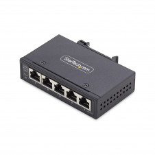StarTech.com Switch Ethernet Industrial de 5 Puertos no Gestionado IP30 - Ethernet 100/1000 - Montaje en Pared o Carril DIN - IP30 - -40C-75C - 9~60VD