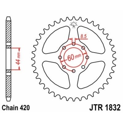 Corona JT SPROCKETS acero estándar 1832 - Paso 420 JTR1832.52