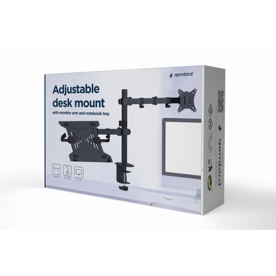 MA-DA-03 soporte para monitor 81,3 cm (32") Escritorio Negro