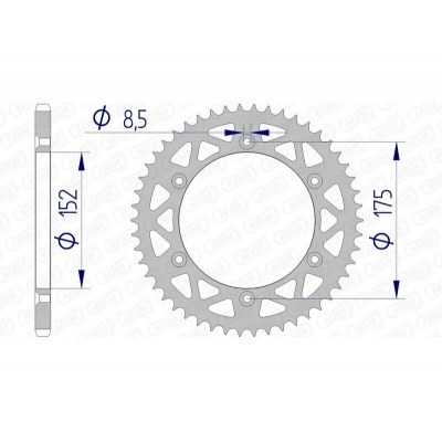 Corona AFAM aluminio 13508 - Paso 520 13508N-52