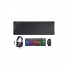 Mars Gaming MCP-RGB3, Pack Gaming Teclado Fixed RGB + Ratón Gaming RGB Flow 3200 DPI + Auriculares Over-Ear RGB + Alfombrilla XXL, Negro, Idioma Fran