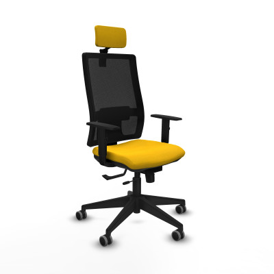 Horna traslack malla negra bali amarillo brazos 1D base piramidal cabecero 2D ruedas 65mm engomadas