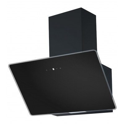 Campana Midea MH90A3200BES, Inclinada, 90cm, Cristal Negro, Panel cristal Negro, D, 630m³