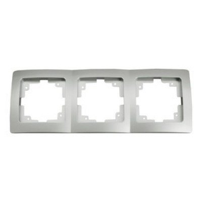 Marco Triple para Mecanismos Electricos serie 36.535 PLATA/GRIS