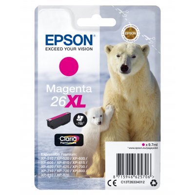 Cartucho de Tinta Original Epson nº26 XL Alta Capacidad/ Magenta