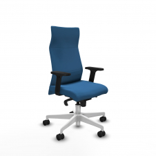 Piqueras y Crespo Albacete direcci?n sincro similpiel azul claro brazos 2D base blanca ruedas 65 nailon