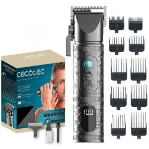 Cortapelos Cecotec PrecisionCare Samurai Clipper, batería, cuchillas acero inox, 10 peines, 1,5/3/4,5/6/10/13/16/19/22/25 mm, 200 min. autonomía