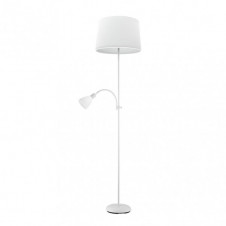 Pie De Salon Rilon 1xe27+1xe14 C/lector Blanco Pantalla Blanca 175,5x40x40 Cm