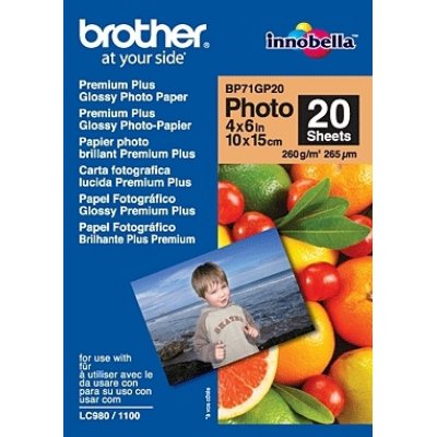 Papel foto brother brillante lbp71gp20 20 hojas dcp - 165c dcp - 195c dcp - 375cw dcp - 385c mfc - 295cn