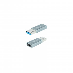 Nanocable Adaptador USB-A 3.1 GEN2 a USB-C, USB-A/M-USB-C/H, Gris