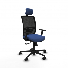 Piqueras y Crespo Yunquera sincro malla negra bali azul marino brazos 1D base nailon cabecero 1D ruedas 65mm nailon