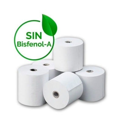 Papel térmico 80x80 LIBRE DE BISFENOL A (Pack de 10 rollos)