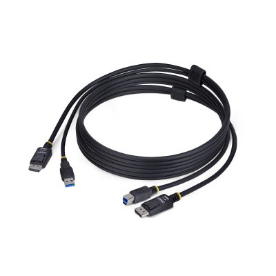 Cable KVM DisplayPort y USB 3.0 5Gbps de 1,8m - 4K 60Hz - Cable Combo DP 1.2 y USB para Switch Conmutador KVM