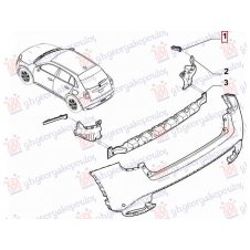 SOPORTE LATERAL DE PLASTICO PARA PARACHOQUE TRASERO(O)