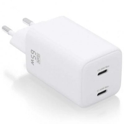 Cargador Gan de Pared Aisens ASCH-65W2P039-W/ 2xUSB Tipo-C/ 65W