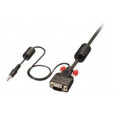 Lindy 37299 adaptador de cable de v?deo 2 m VGA (D-Sub) + 3,5mm Negro, Rojo