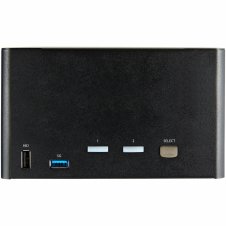 StarTech.com Switch Conmutador KVM de 2 Puertos DisplayPort 1.2 para 4 Monitores - DP HDR UHD 4K de 60Hz - Hub Ladrón de 2 Puertos USB 3.0 (5Gbps) -
