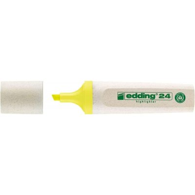 Edding 24 EcoLine Marcador Fluorescente - Punta Biselada - Trazo entre 2-5mm - 90% de Plastico Reciclado - Etiqueta Ecologica Blue Angel - Color Amarillo