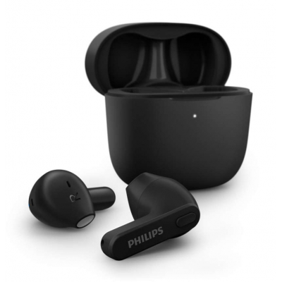 AURICULARES BLUETOOTH PHILIPS TAT2236 CON ESTUCHE DE CARGA AUTONOMÍA 6H NEGROS