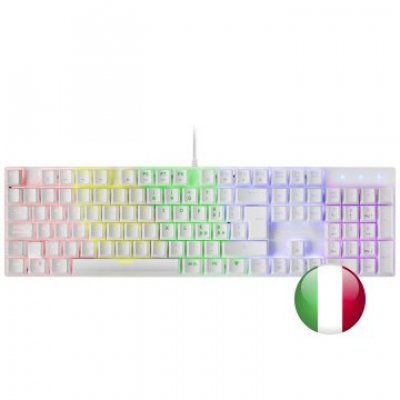 TECLADO MECANICO MARS GAMING MK422 ITALIANO WHITE SWITCH ROJO PR DE 100Hz ANTI-GHOSTING AVANZADO