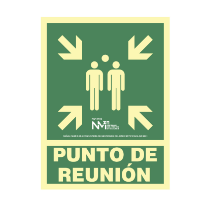 Cartel de evacuación punto de reunion clase b (pvc 0,7mm) 22.4x30cm normaluz