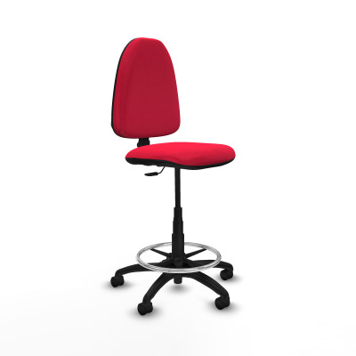 Taburete Aýna CP bali rojo base poliamida ruedas nailon 50mm