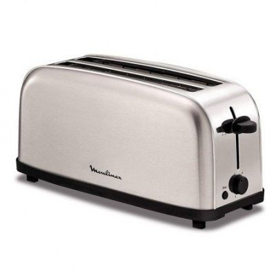 TOSTADOR DE PAN MOULINEX CLASSIC INOX - 1400W - 2 RANURAS LARGAS - 6 NIVELES DE TOSTADO - FUNCIÓN PARADA - ACABADO ACERO INOXIDABLE
