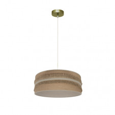 Colgante Natalia 1xe27 Cuero/saco-beis Regx40x40cm