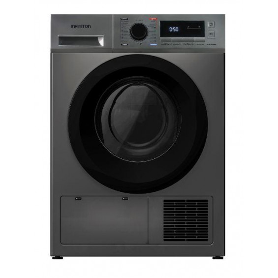 Secadora con bomba de calor Infiniton SD-HT86A2DK, 8 kg, clase A++ (antigua), tecnología Inverter, 16 programas, dark inox