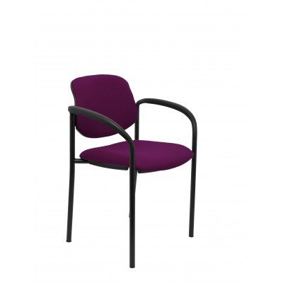 Silla fija Styl bali morado chasis negro con brazos
