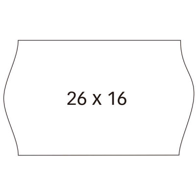 Apli Pack con 6 Rollos de Etiquetas Blancas para Maquinas Etiquetadoras de Precios de 2 Lineas - Tamaño 26x16mm - Adhesivo Removible - Cantos Sinusoidales