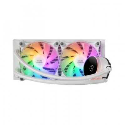 SISTEMA DE REFRIGERACION LIQUIDA MARS GAMING MLLCD240W BLANCO 2x (12x12) ILUMINACION FRGB TPD 500W P