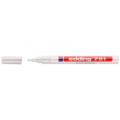 Edding 751 Rotulador Permanente - Punta Redonda - Trazo entre 1 y 2 mm. - Tinta Opaca - Secado Rapido - Color Blanco