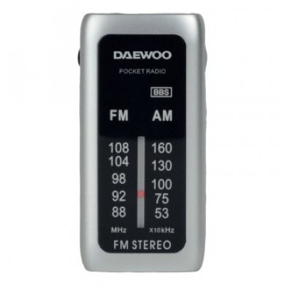 RADIO ANALOGICA MINI DAEWO DW1129 AM/FM ENTRADA JACK 3.5mm FUNCIONA CON PILAS INCLUYE AURICULARES CO