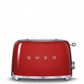 Tostador Smeg TSF01RDEU, 2 ranuras, cortas, 950W, rojo