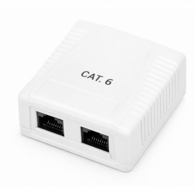 Roseta de superficie phasak cat 6 utp caja 2 puertos hembra rj45